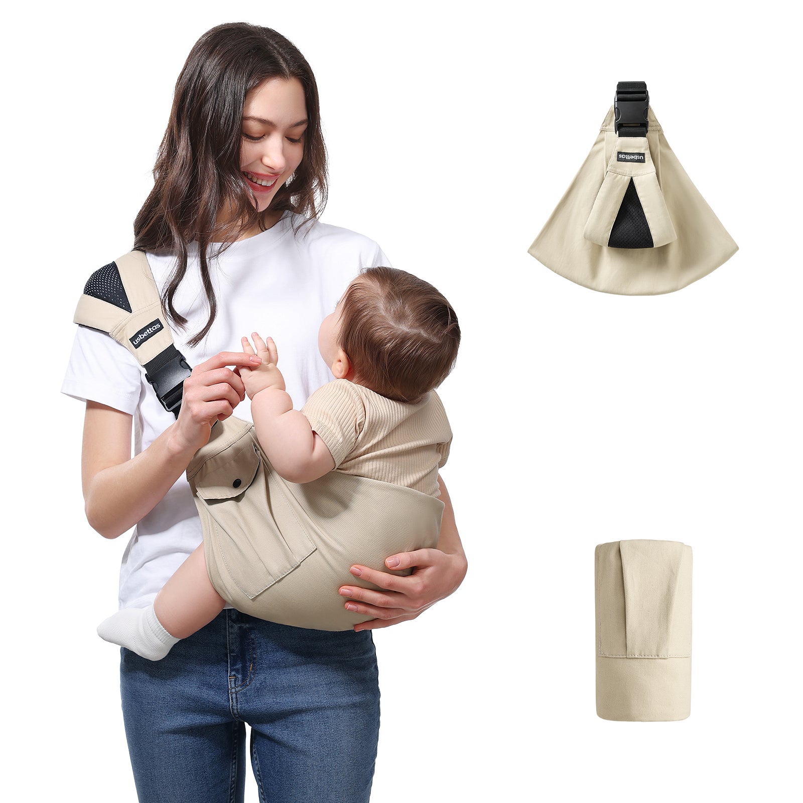 Baby Sling Carrier in Beige Secondary image