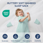 Detachable Sleeves Sleep Sack 1.0 TOG -Bamboo Fabric (Sage)