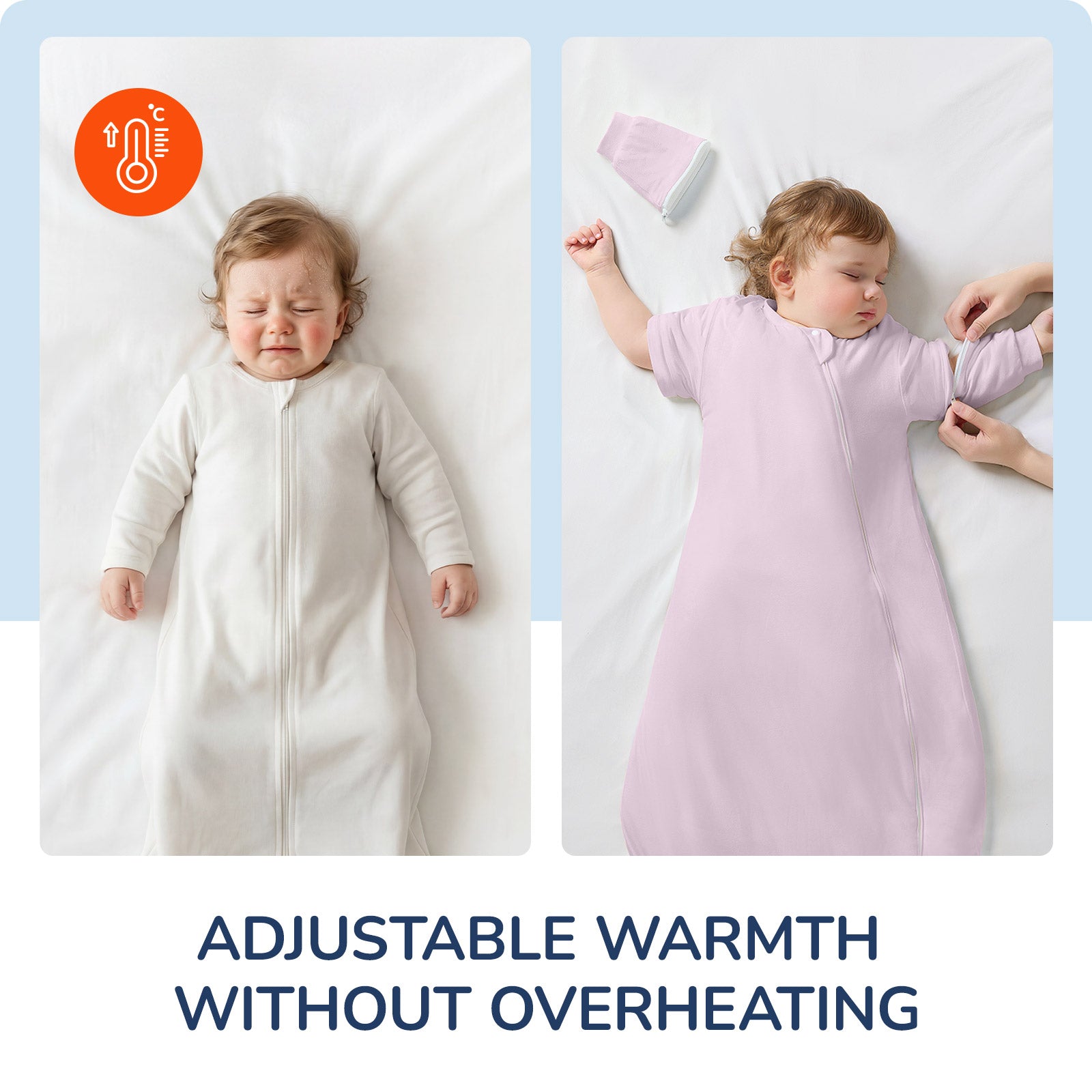 Detachable Sleeves Sleep Sack 1.0 TOG -Bamboo Fabric( purple)