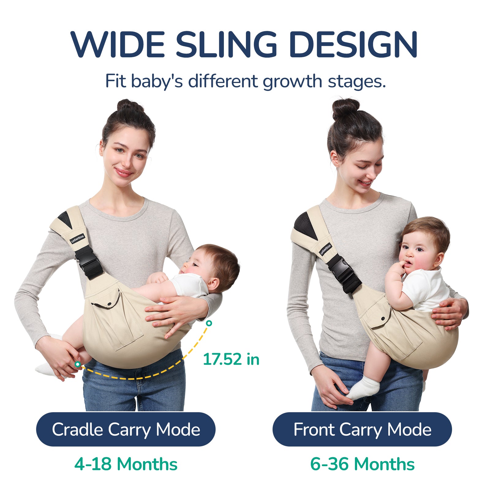 Baby Carrier – Cotton Baby Sling(Beige)