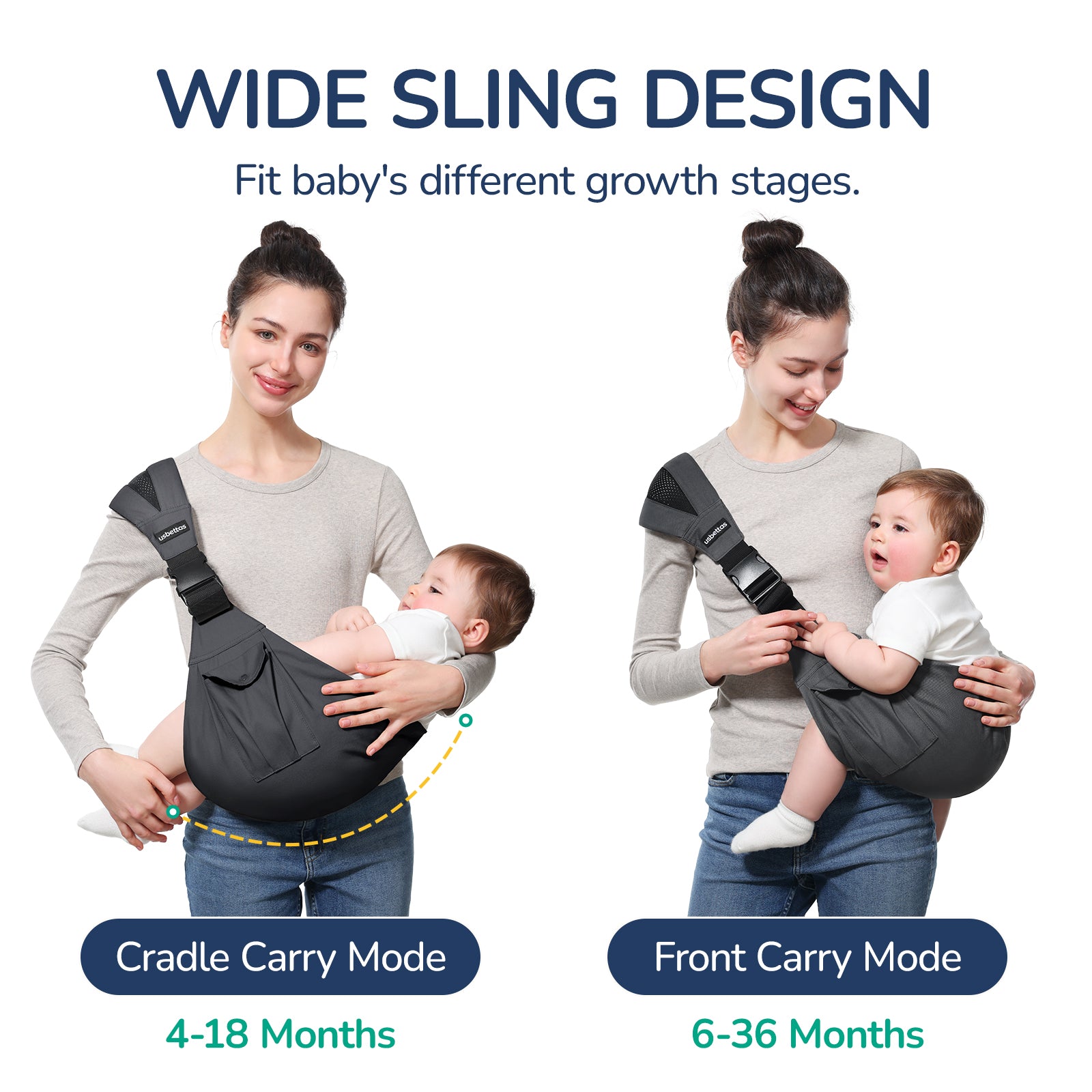 Baby Carrier – Cotton Baby Sling(Gray)