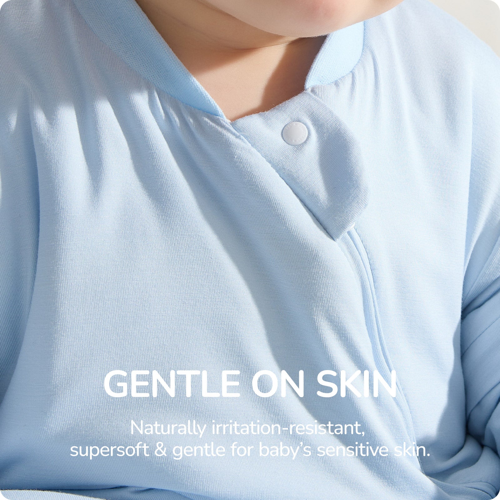 Detachable Sleeves Sleep Sack 1.0 TOG -Bamboo Fabric (Baby blue)