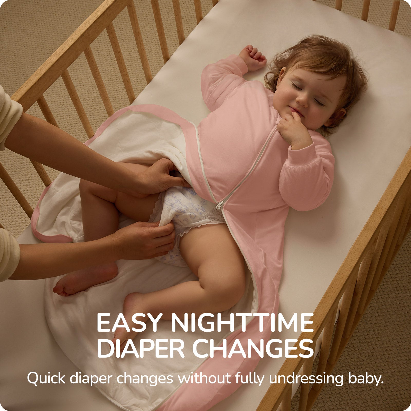 Detachable Sleeves Sleep Sack 1.0 TOG -Bamboo Fabric (Pink)