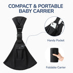 Baby Carrier – Cotton Baby Sling(Black)