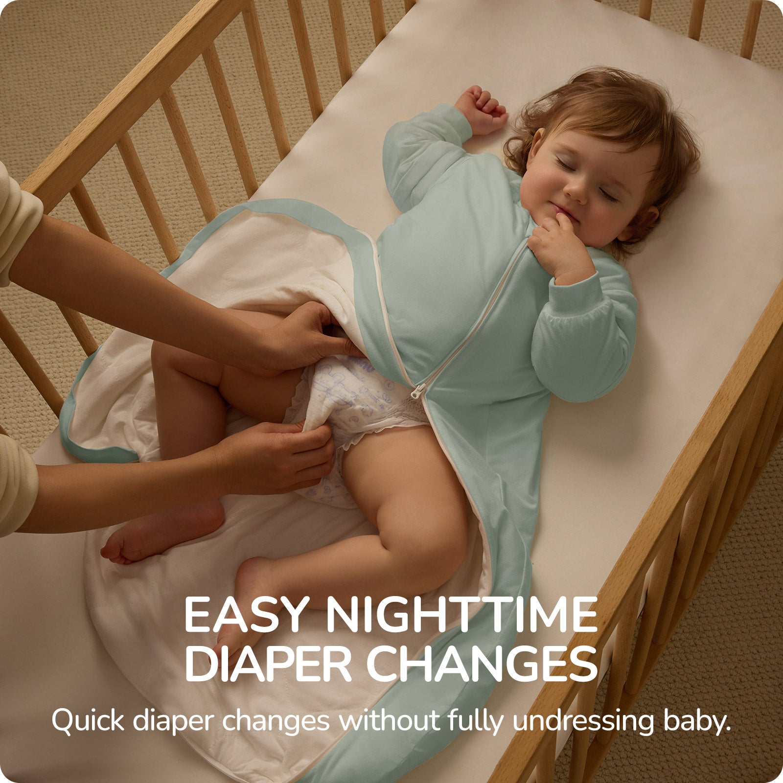 Detachable Sleeves Sleep Sack 1.0 TOG -Bamboo Fabric (Sage)