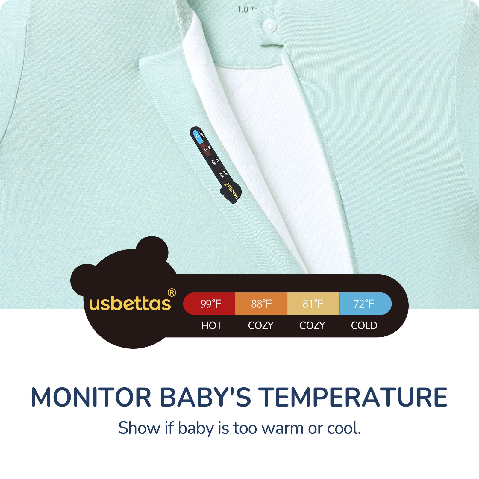 Detachable Sleeves Sleep Sack 1.0 TOG -Bamboo Fabric (Sage)