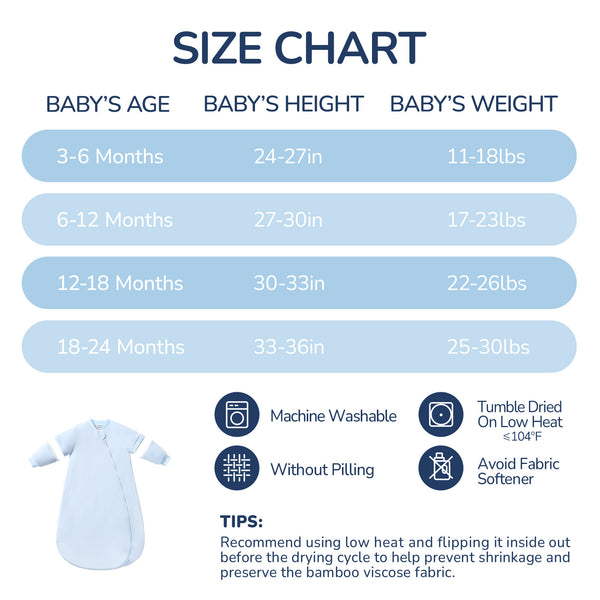 Bamboo Sleep Sack in Baby blue 1.0