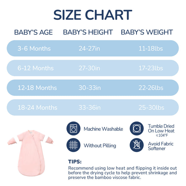 Bamboo Sleep Sack in pink 1.0