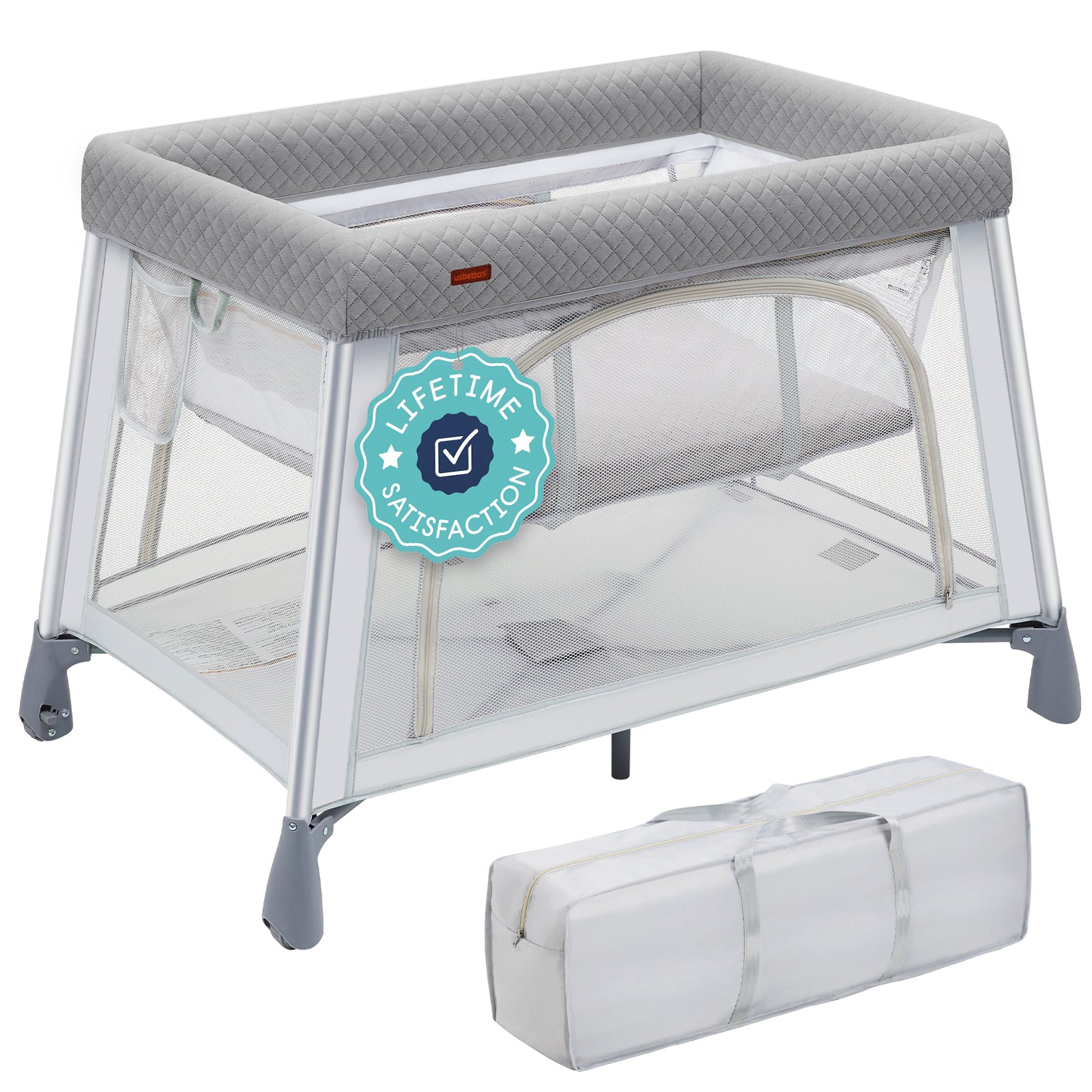 Travel Crib in Gray
