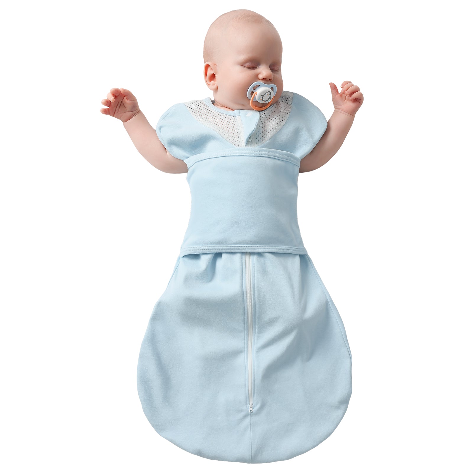 3-Way Adjustable Transitional Swaddle （Blue)