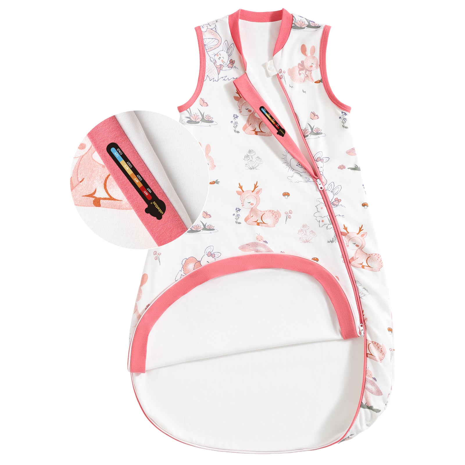 Sleeveless Baby Sleep Sack 1.0 TOG – 100% Cotton (Bunny)