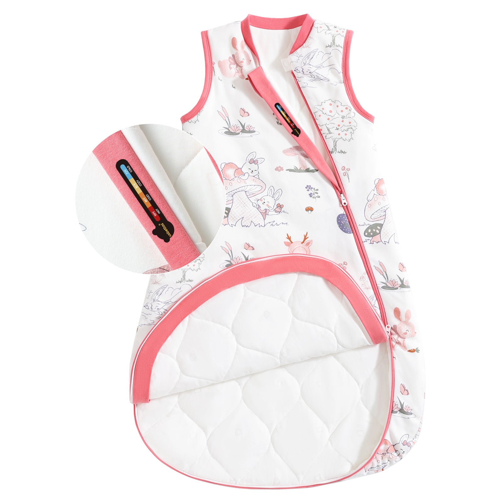 Sleeveless Baby Sleep Sack 2.5 TOG – 100% Cotton (Bunny)