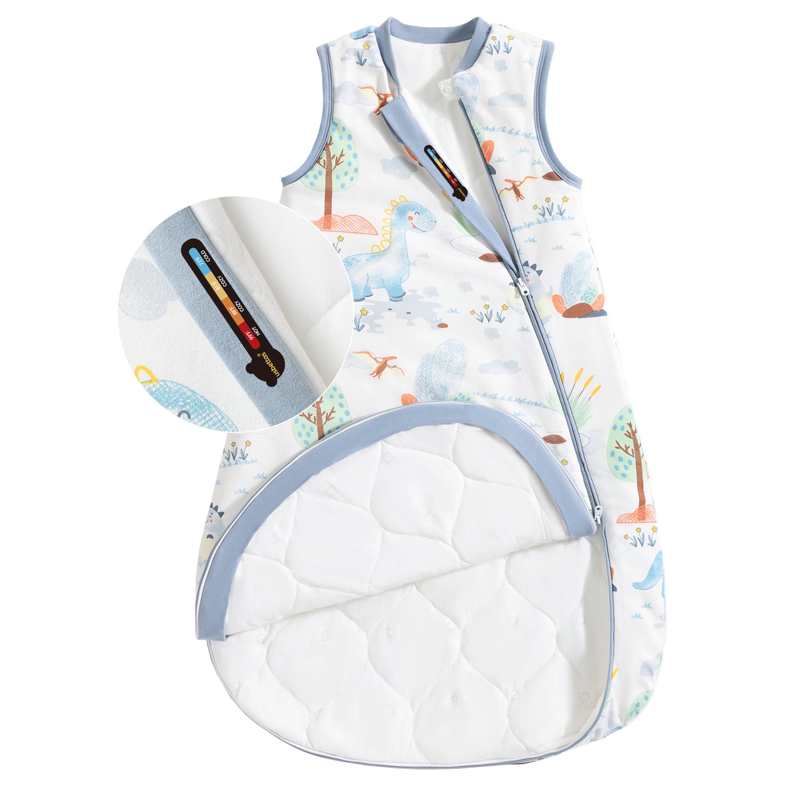 Sleeveless Baby Sleep Sack 2.5 TOG – 100% Cotton(Dino)