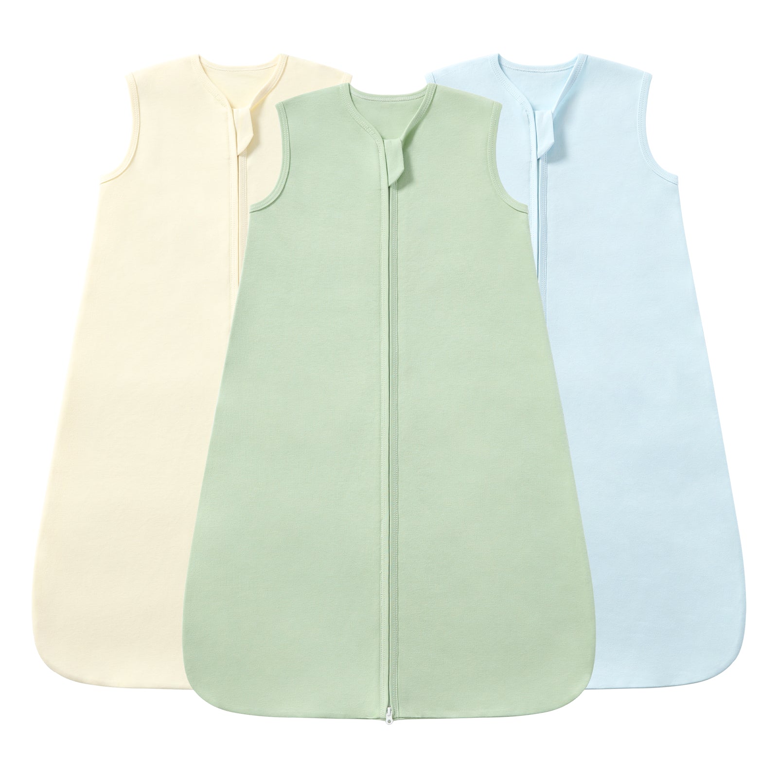 3 Pack Sleeveless Sleep Sack 0.5 TOG – 100% Cotton  (Solid)