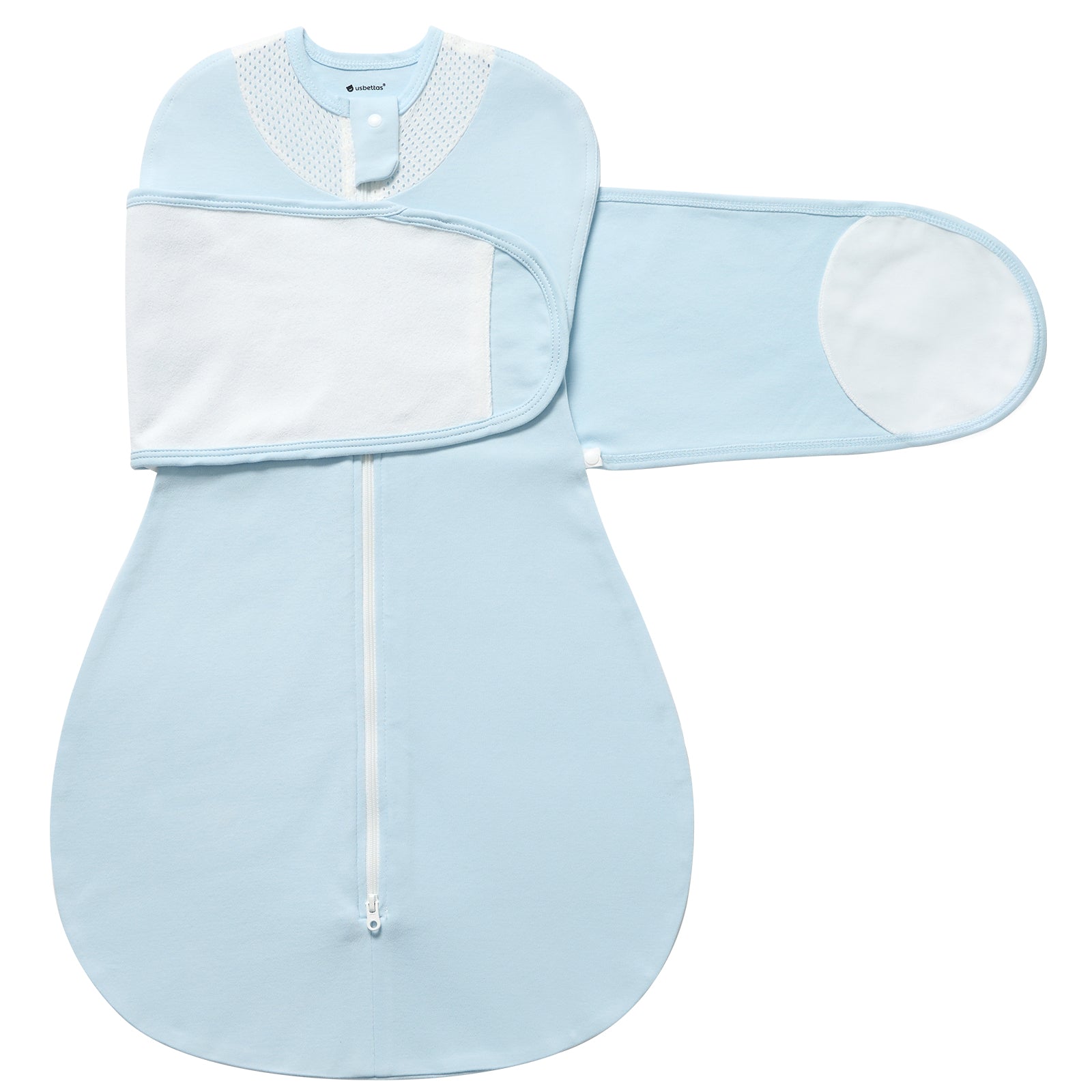 3-Way Adjustable Transitional Swaddle （Blue)