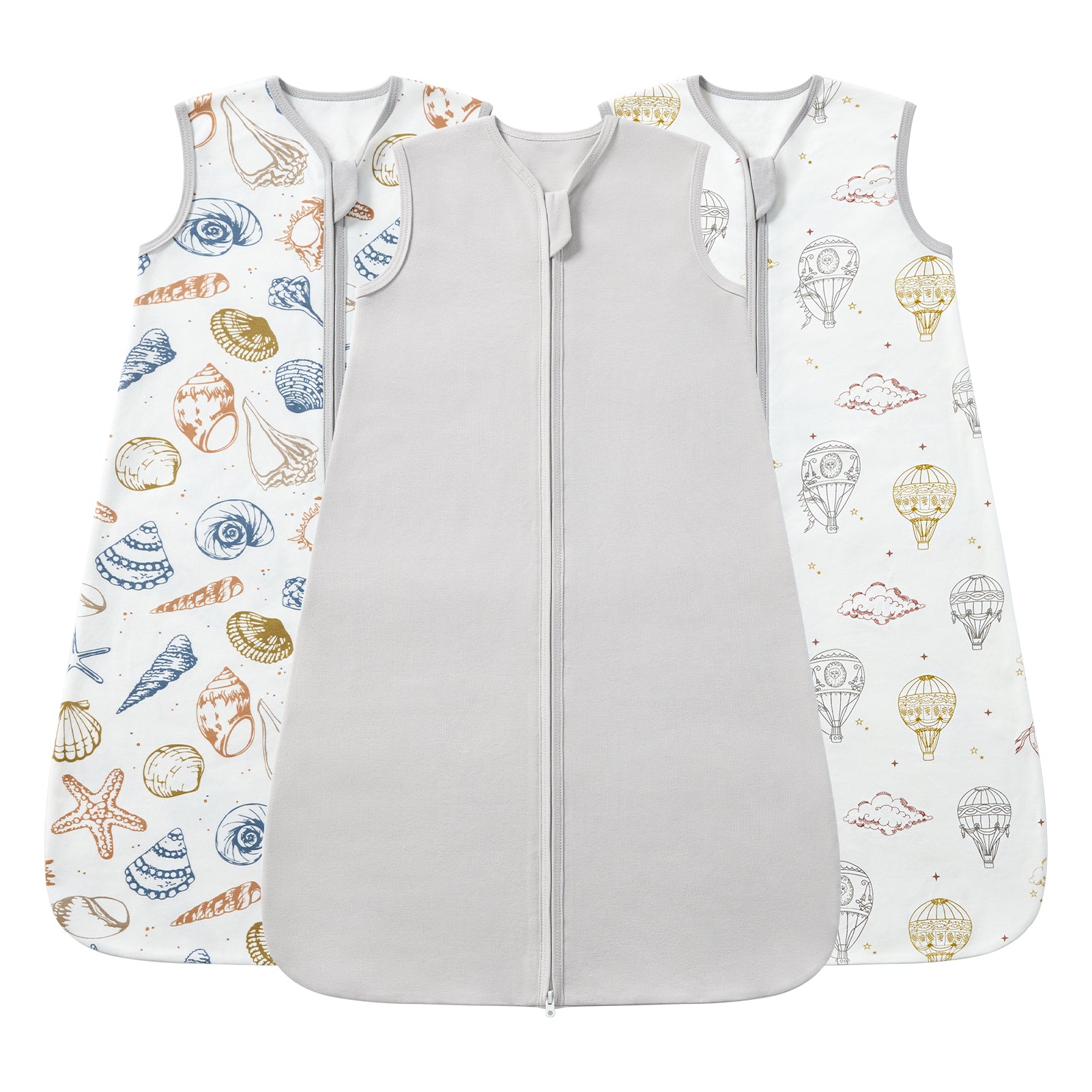 3 Pack Sleeveless Sleep Sack 0.5 TOG – 100% Cotton  （Hot Air Balloon）