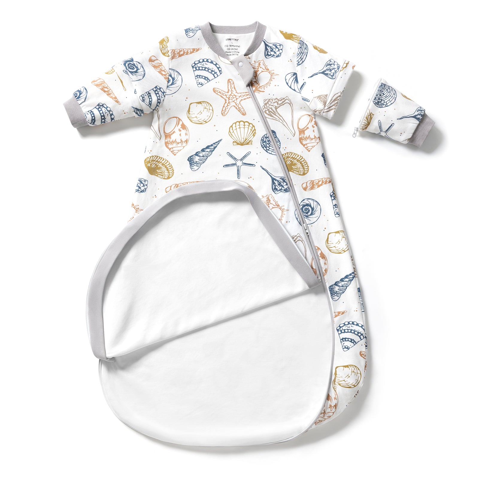 Detachable Sleeves Sleep Sack 1.0 TOG – 100% Cotton (Hot air ballon)