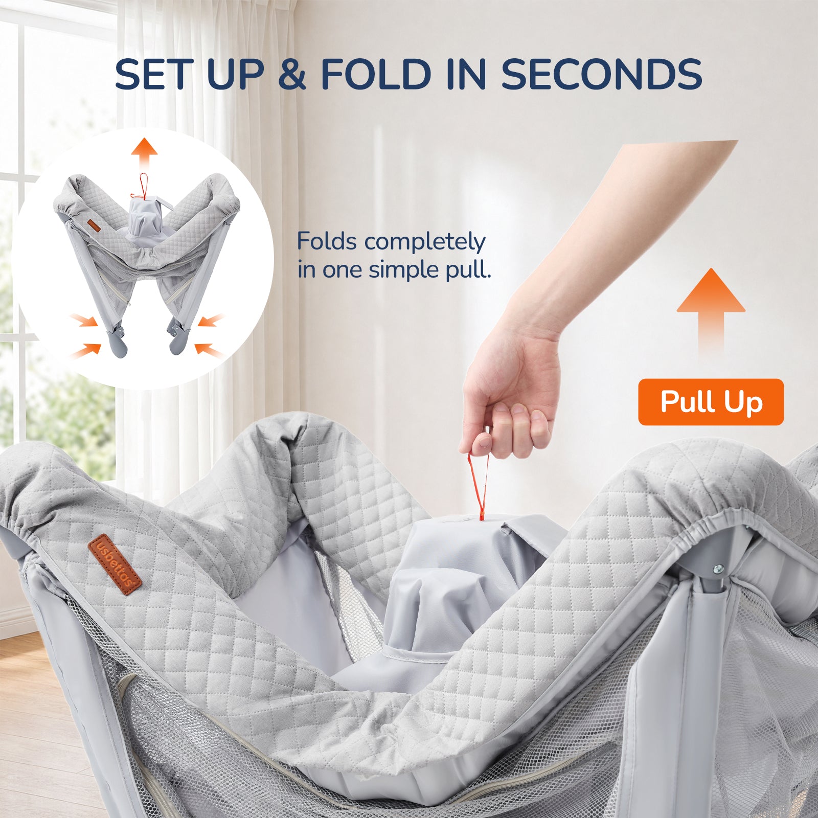 Lightweight Travel Baby Playard – One-Step Setup & Fold 3-in-1