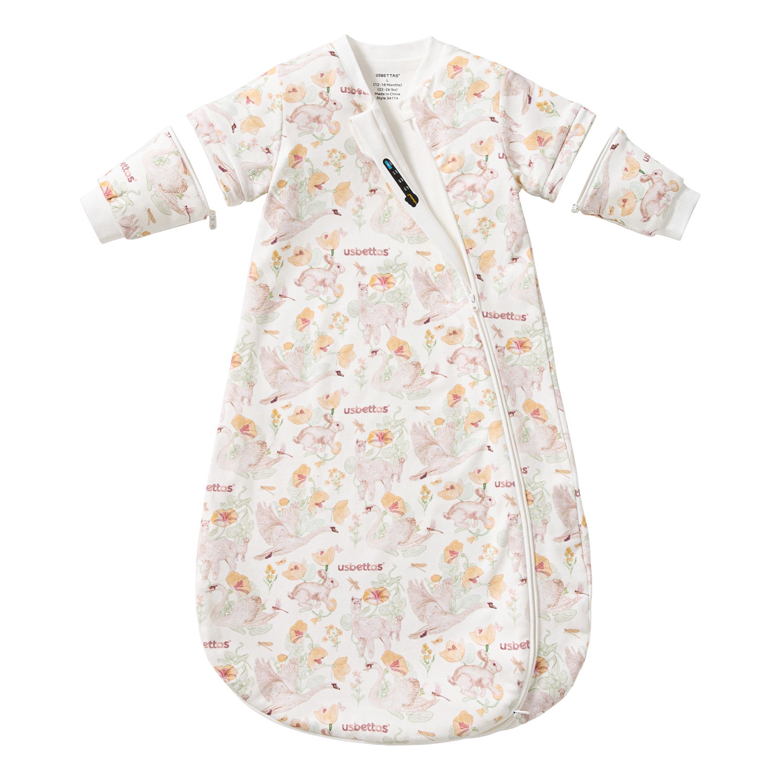 usbettas Baby Sleep Sack 1.0 TOG – Detachable Sleeves (Flower)