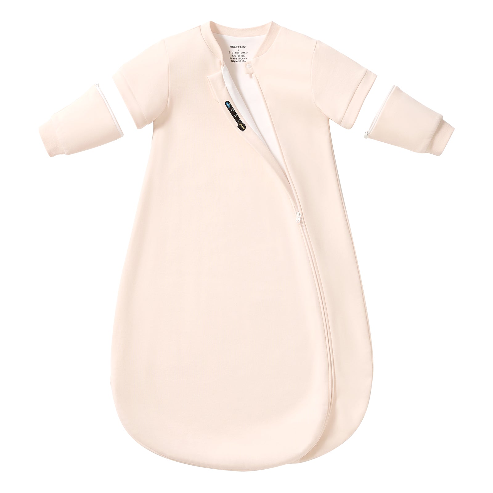 usbettas Baby Sleep Sack 1.0 TOG – Detachable Sleeves (Light Apricot)