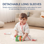 Detachable Sleeves Sleep Sack 1.0 TOG – 100% Cotton (Garden)