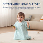 Detachable Sleeves Sleep Sack 1.0 TOG – 100% Cotton  (Teal)