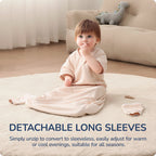 Detachable Sleeves Sleep Sack 1.0 TOG – 100% Cotton  (Shell Pink)