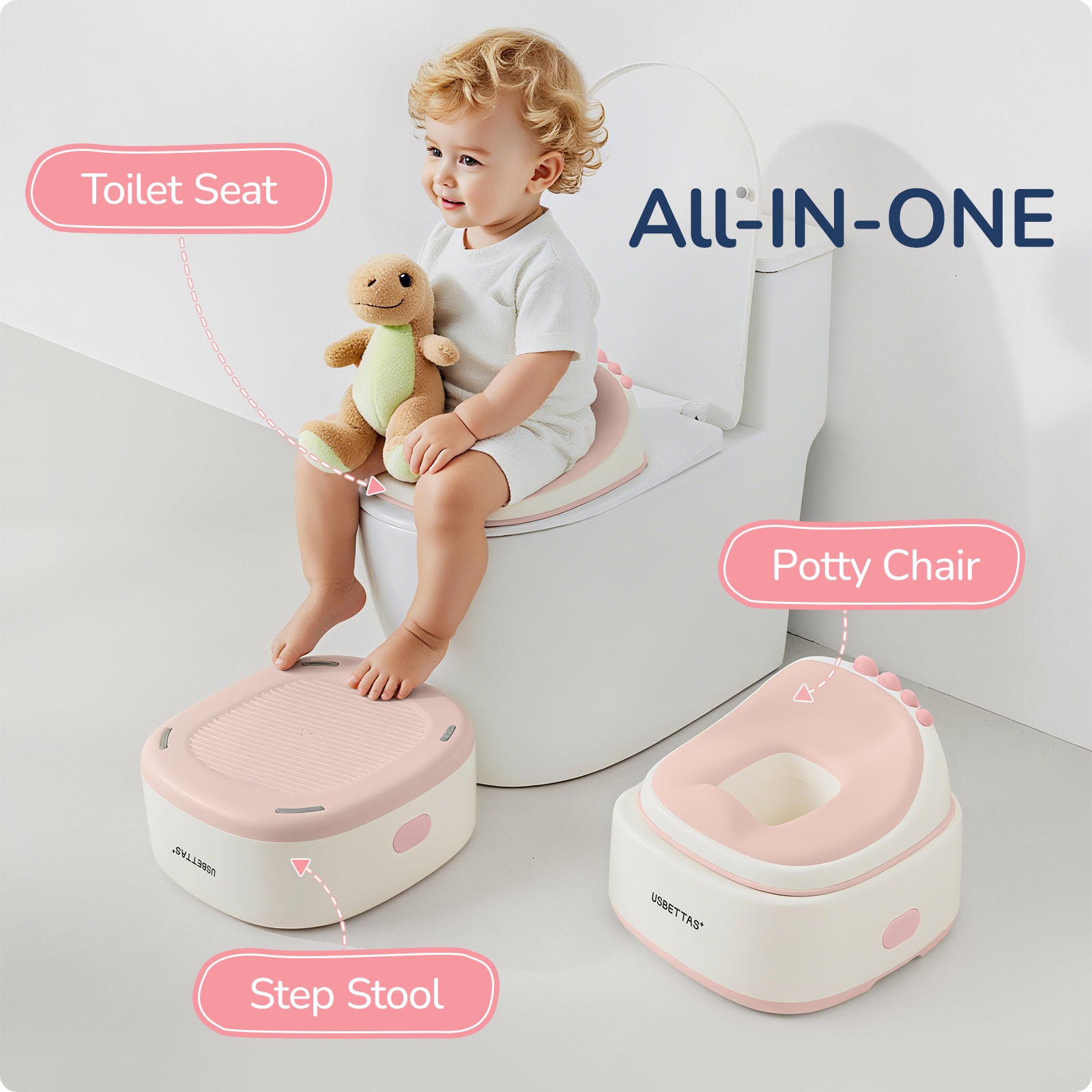 3-in-1 Potty Training Toilet (Pink)