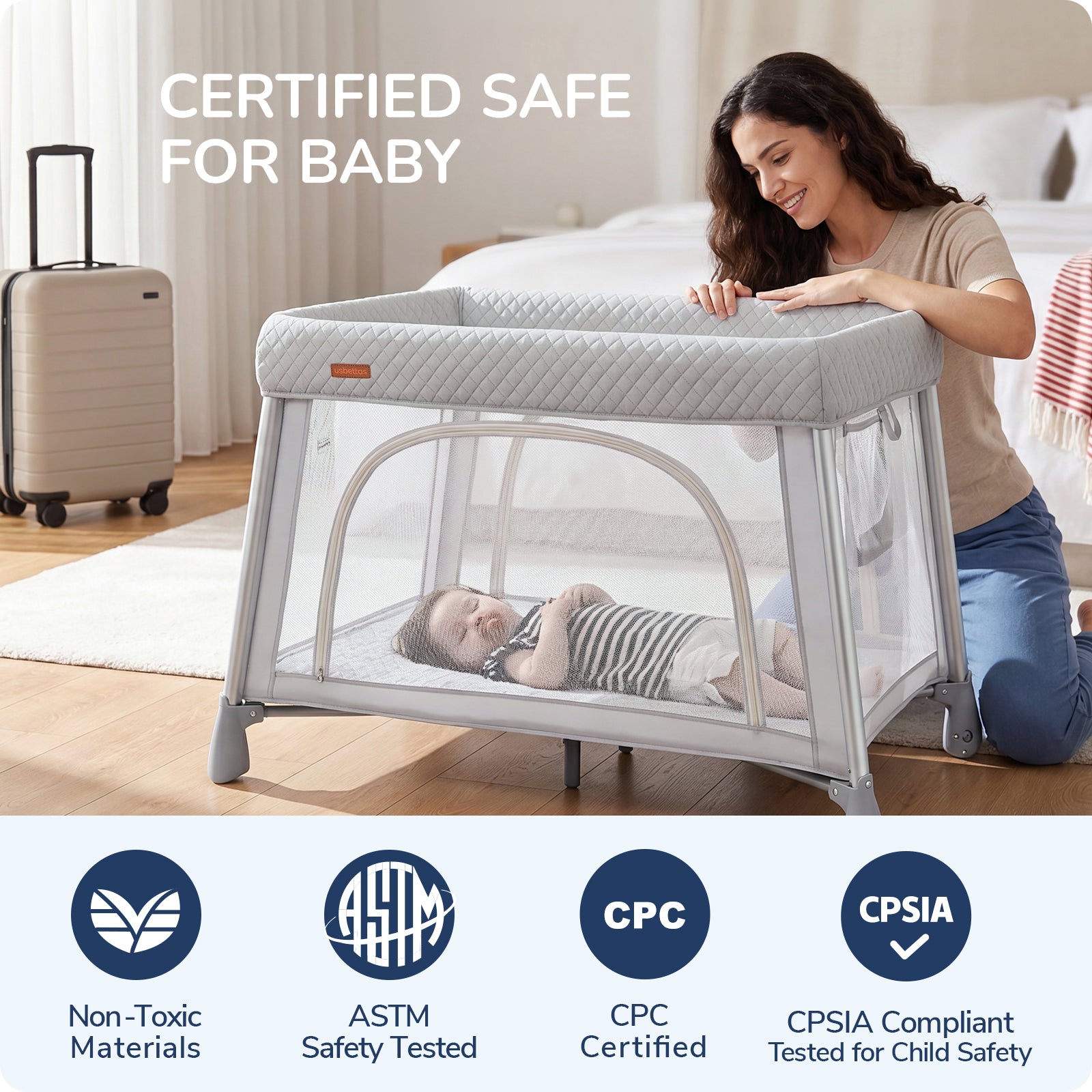 Lightweight Travel Baby Playard – One-Step Setup & Fold 3-in-1