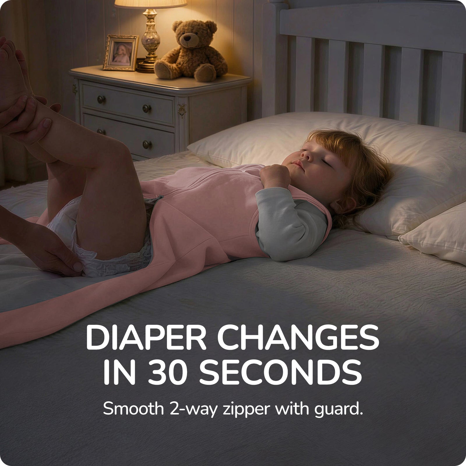 Sleeveless Baby Sleep Sack 1.0 TOG – 100% Cotton (Light pink)