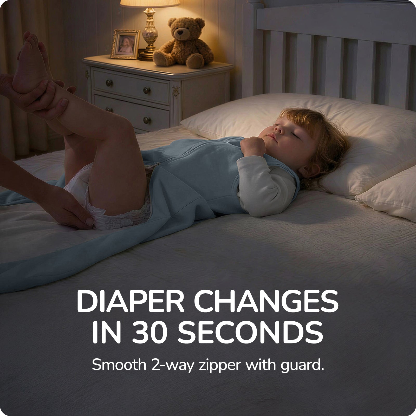 Sleeveless Baby Sleep Sack 1.0 TOG – 100% Cotton  (Blue-gray)