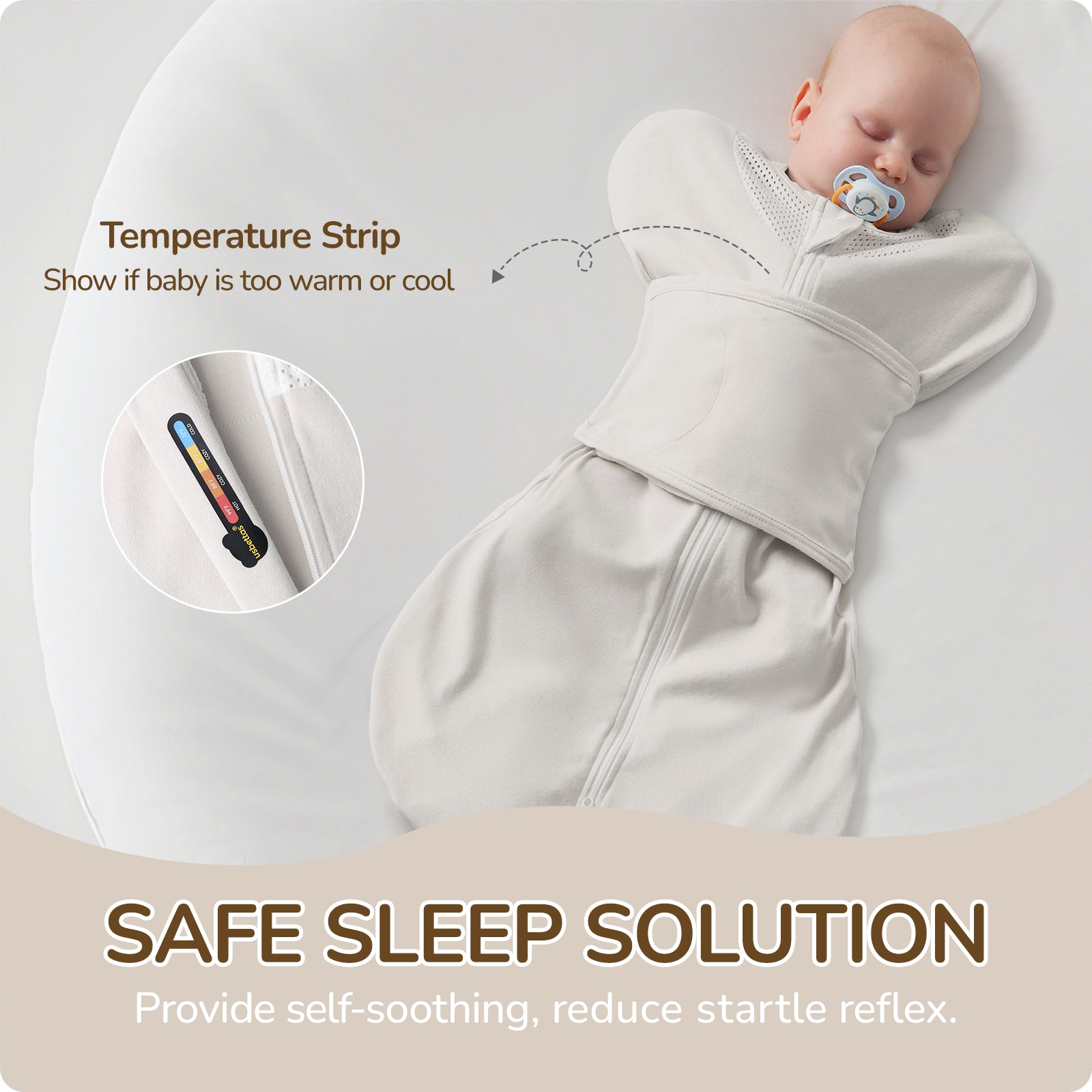 3-Way Adjustable Transitional Swaddle (Gray)