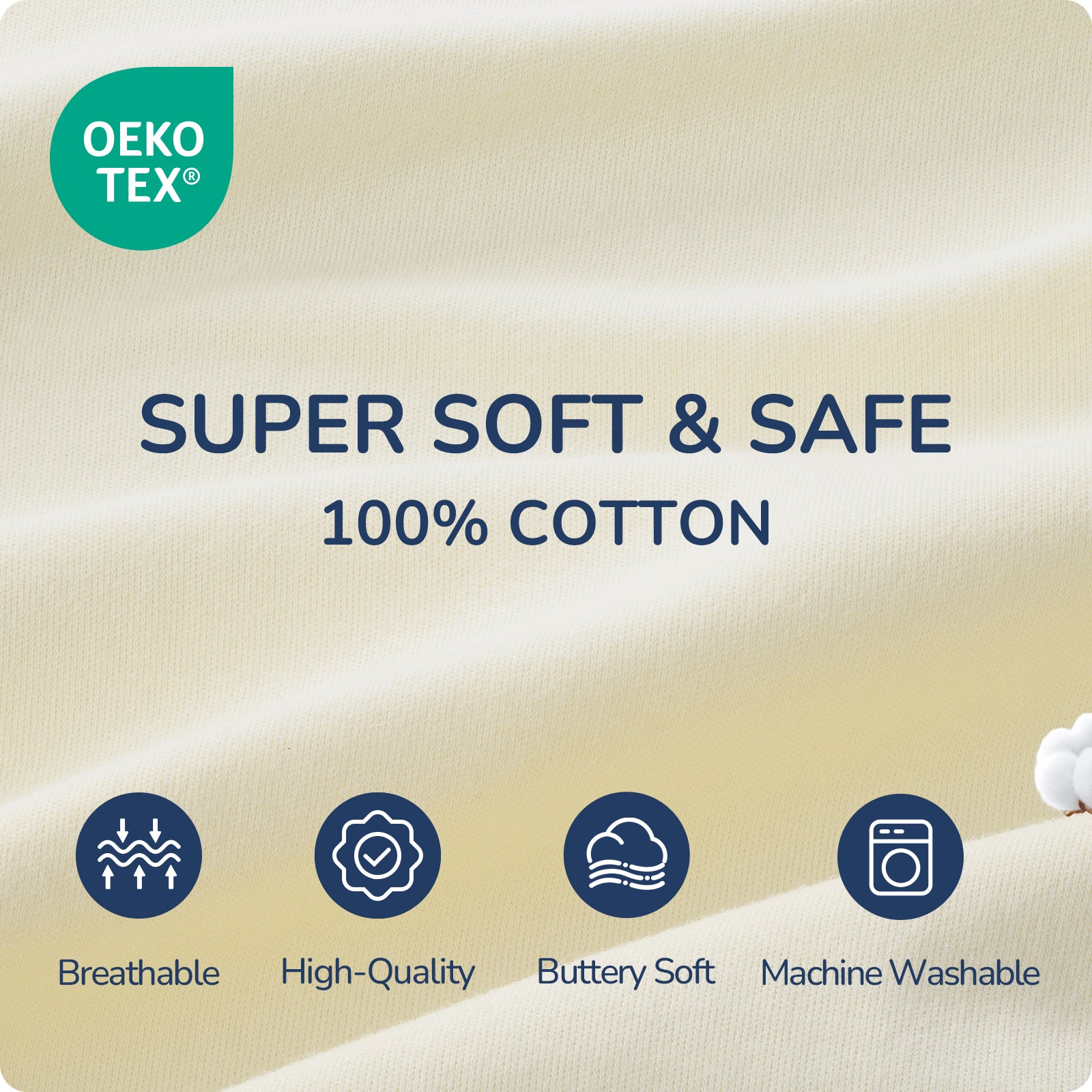 Sleeveless Baby Sleep Sack 0.5 TOG – 100% Cotton Wearable Blanket (Beige)