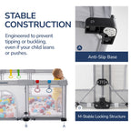 Foldable Baby Playpen 50×50 for Babies Toddler（Light Gray)