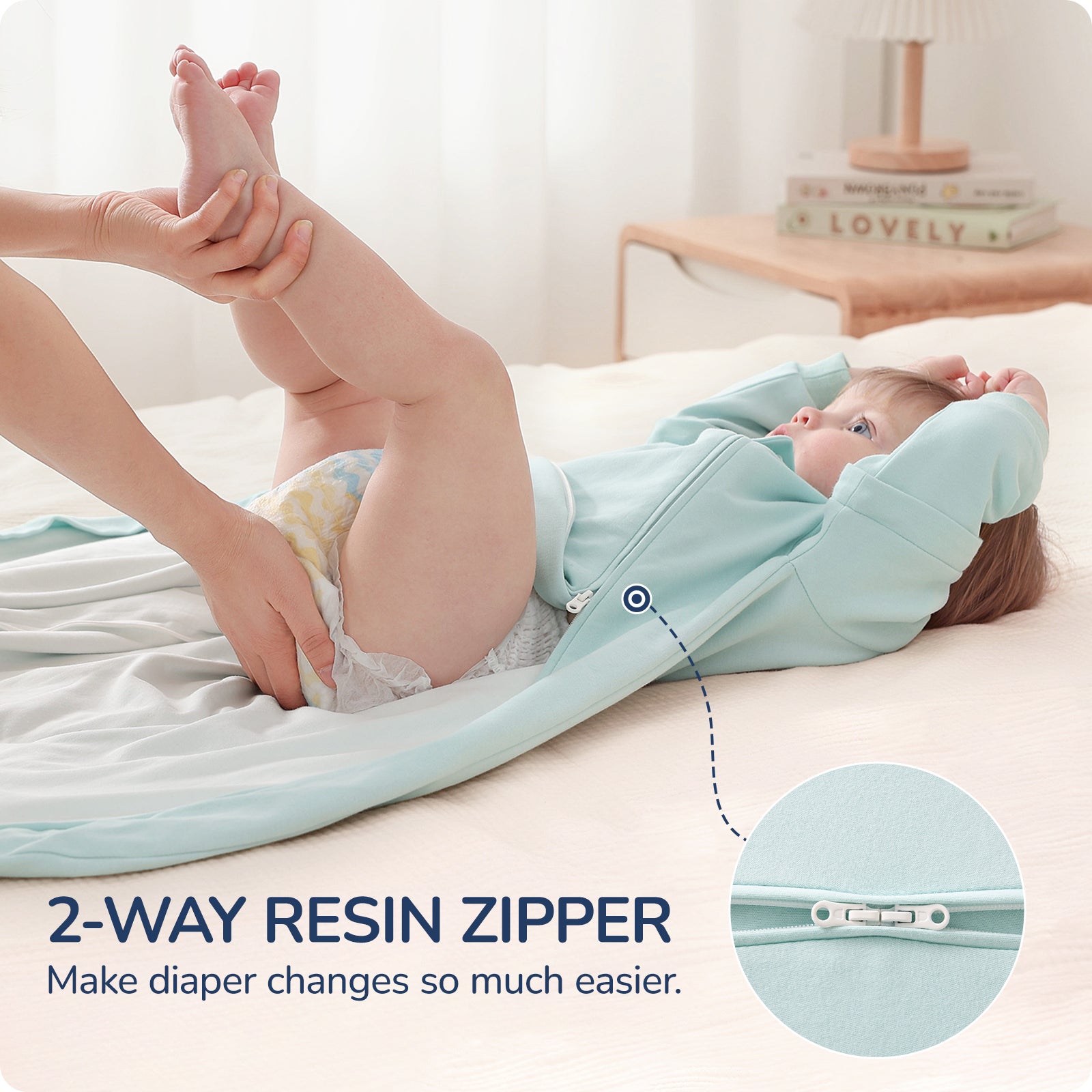 usbettas Baby Sleep Sack 1.0 TOG – Detachable Sleeves (Teal)