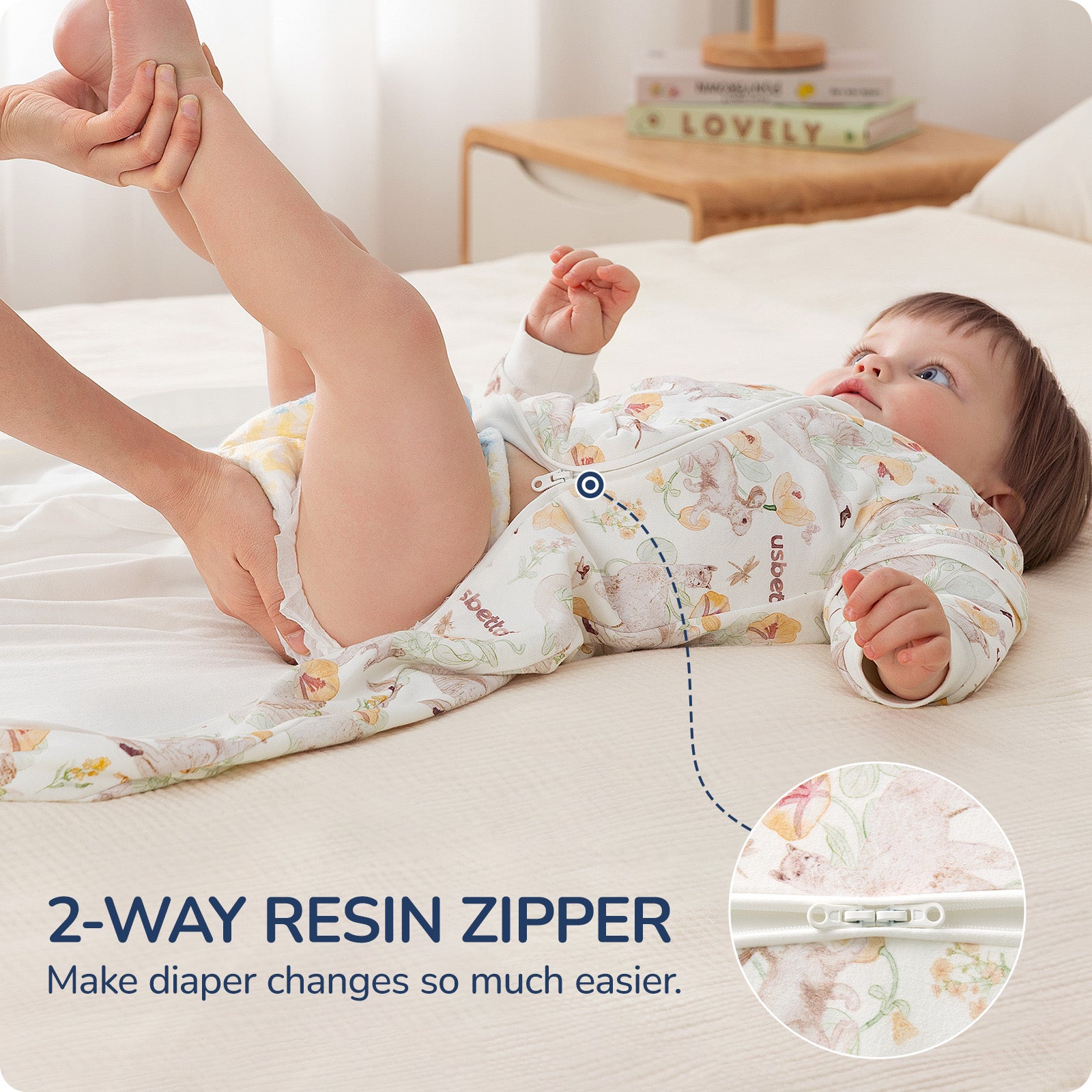 usbettas Baby Sleep Sack 1.0 TOG – Detachable Sleeves (Flower)