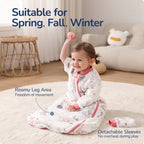 Detachable Sleeves Sleep Sack 2.5 TOG – 100% Cotton (Bunny)