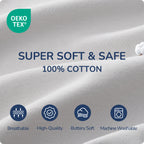 Sleeveless Baby Sleep Sack 1.0 TOG – 100% Cotton  (Light gray)