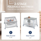 Lightweight Travel Baby Playard – One-Step Setup & Fold 3-in-1