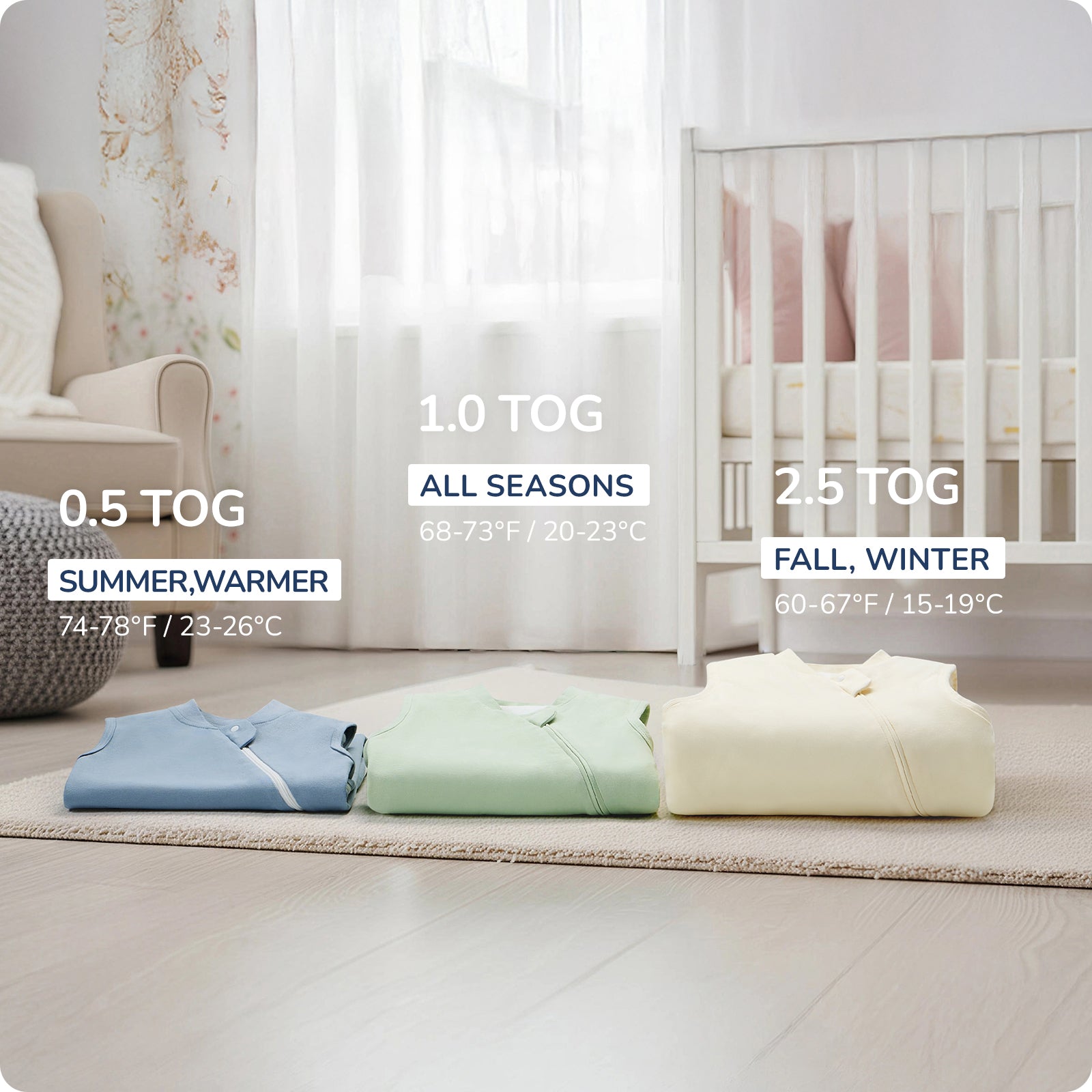 Sleeveless Baby Sleep Sack 0.5 TOG – 100% Cotton Wearable Blanket (Beige)