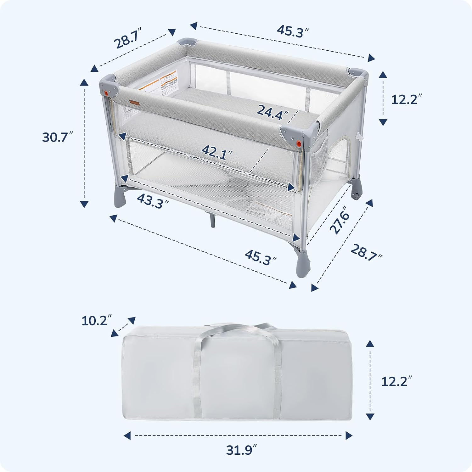 Portable Playard in Grey