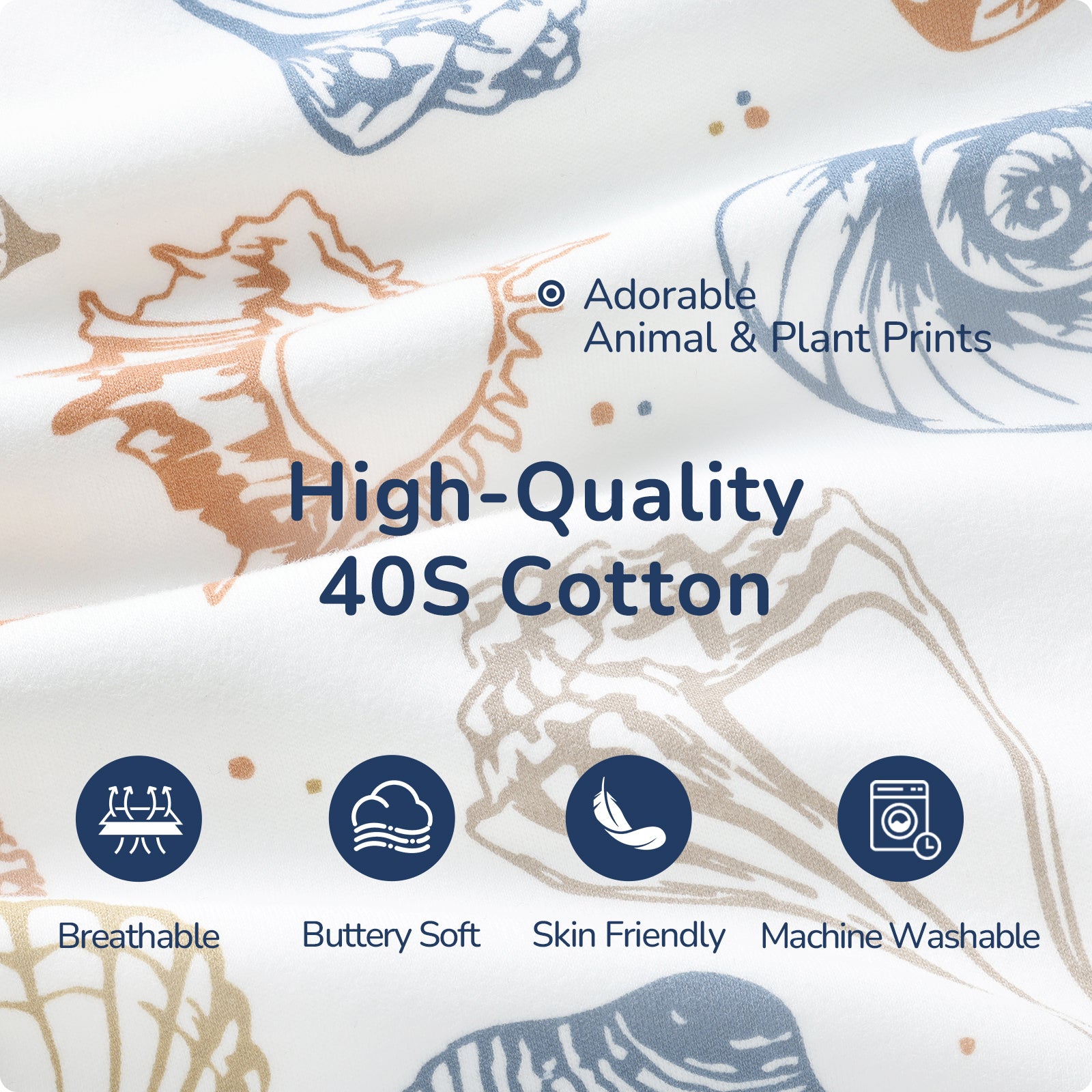 Detachable Sleeves Sleep Sack 1.0 TOG – 100% Cotton (Ocean)