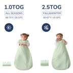 Sleeveless Baby Sleep Sack 2.5 TOG – 100% Cotton(Light green)