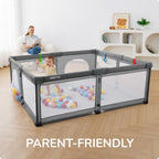 Foldable Baby Playpen 71x59 for Babies Toddler（Black)