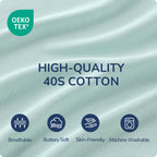 Detachable Sleeves Sleep Sack 1.0 TOG – 100% Cotton  (Teal)
