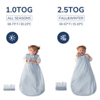 Sleeveless Baby Sleep Sack 1.0 TOG – 100% Cotton  (Blue-gray)