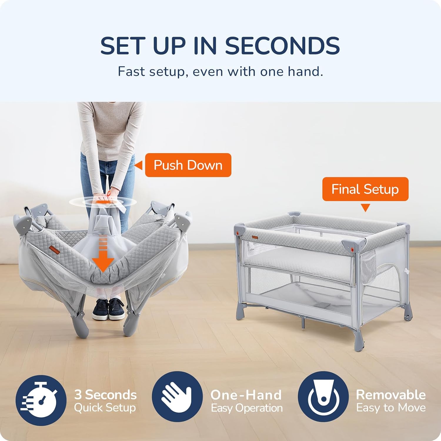 Portable Playard in Grey