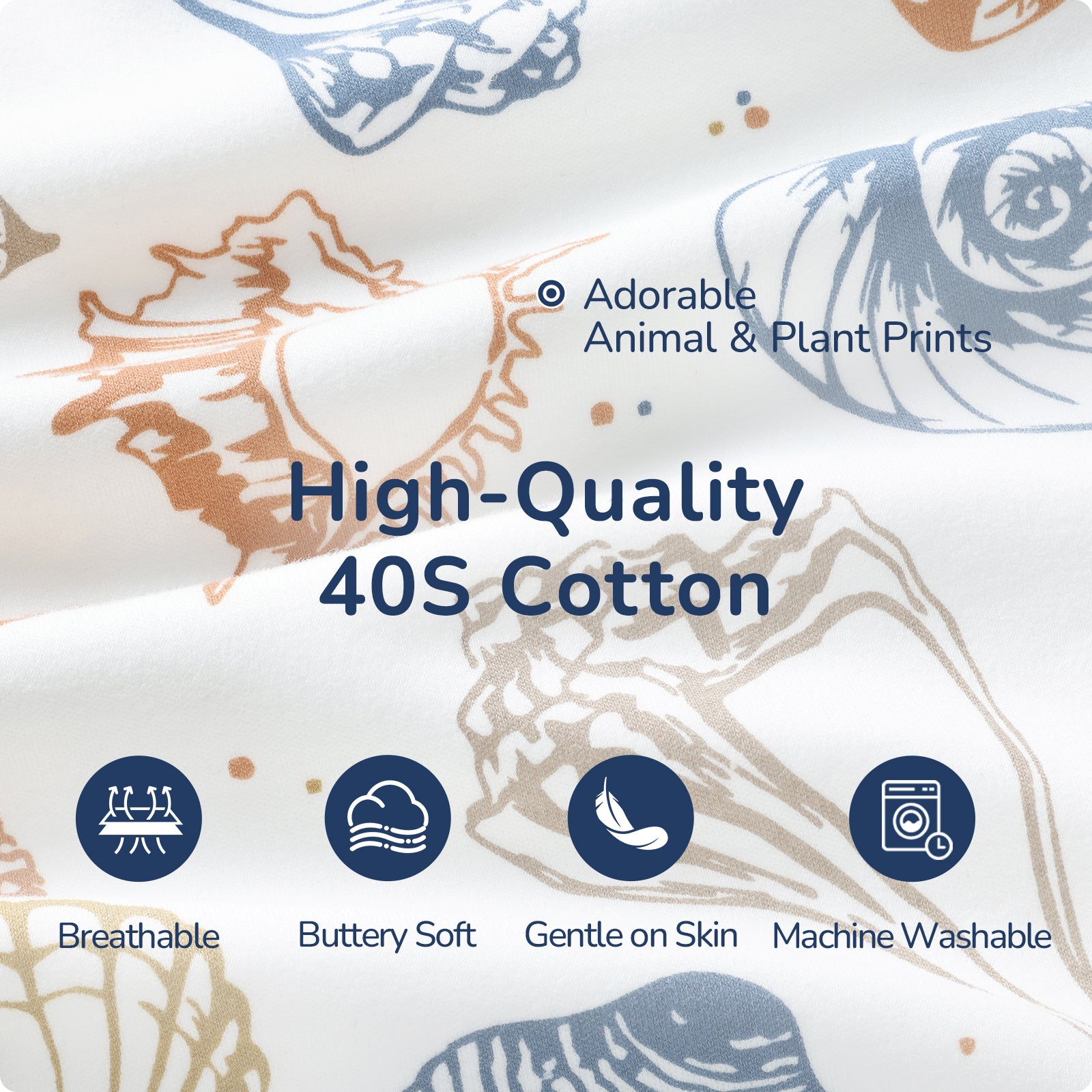 Detachable Sleeves Sleep Sack 2.5 TOG – 100% Cotton (Ocean)