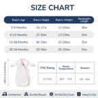 Detachable Sleeves Sleep Sack 1.0 TOG – 100% Cotton (Garden)