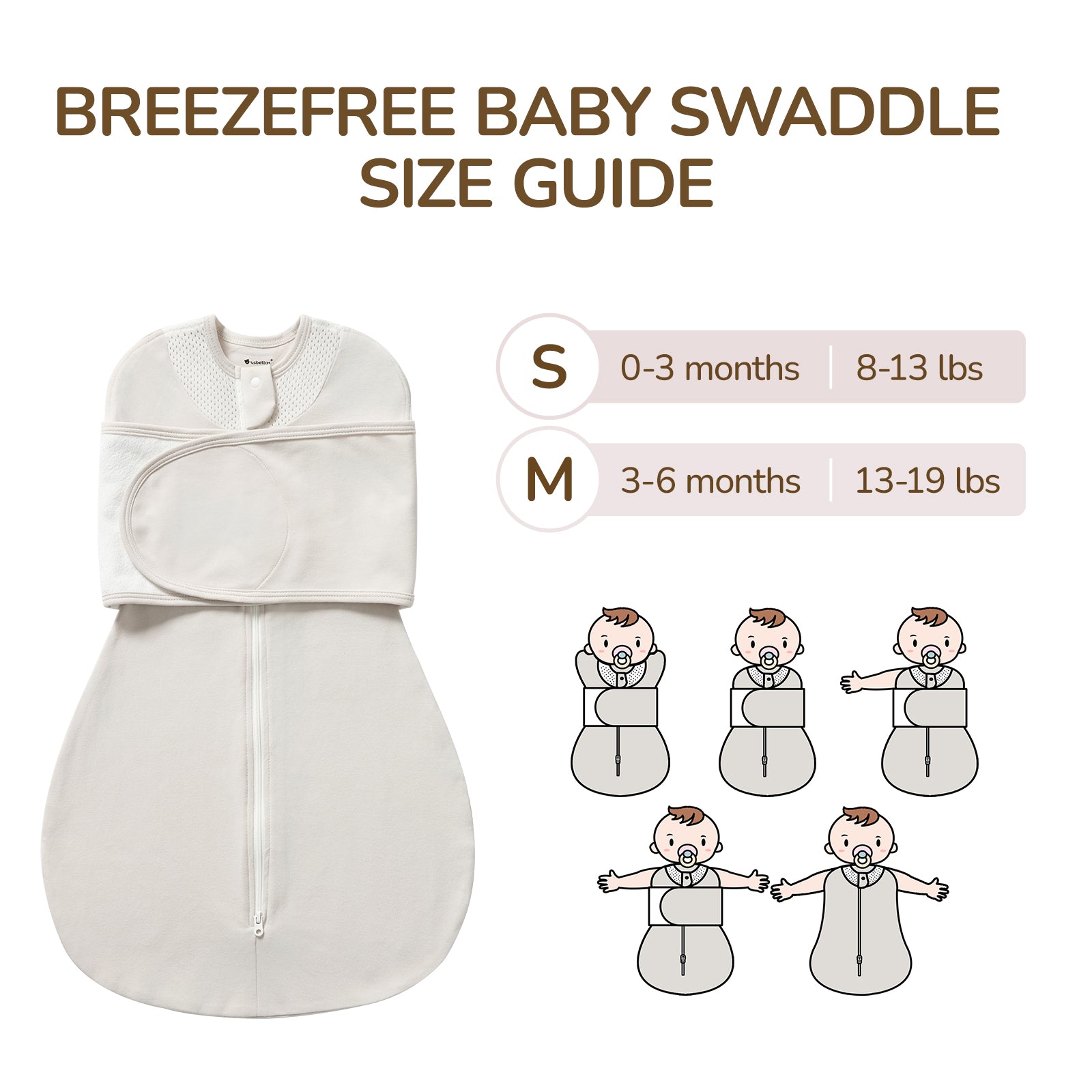 3-Way Adjustable Transitional Swaddle (Gray)